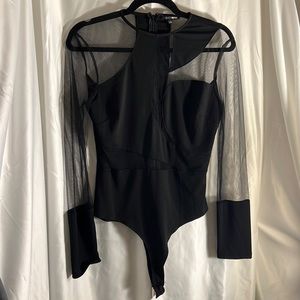 Fashion Nova Black Long Sleeve Bodysuit